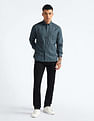 Flying Machine Geometric Print Cotton Shirt