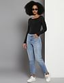 Calvin Klein Sheer Ribbed Long Sleeve Top