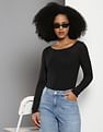 Calvin Klein Sheer Ribbed Long Sleeve Top