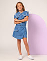 U.S. Polo Assn. Kids Girls Chambray Solid Skorts