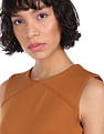 Calvin Klein Women Light Brown Solid Panelled Bodycon Dress