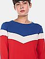 U.S. Polo Assn. Women Crew Neck Colour Block Sweater