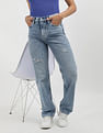 Calvin Klein High Rise Straight Fit Jeans