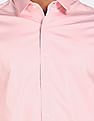 Calvin Klein Men Light Pink Slim Fit Stretch Satin Solid Casual Shirt