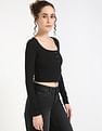 Calvin Klein Jeans Regular-Fit Polyester Scoop Neck Crop Top