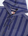 Flying Machine Hooded Vertical Striped Cotton Shirt