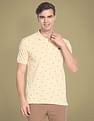 Flying Machine All Over Motif Print Cotton Polo Shirt