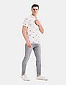 Aeropostale Men White Printed Pique Polo Shirt