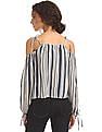 Aeropostale Striped Cold Shoulder Top
