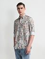 Arrow Sport Floral Print Satin Shirt