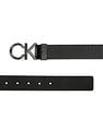 Calvin Klein Monogram Buckle Reversible Leather Belt