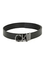 Calvin Klein Monogram Buckle Reversible Leather Belt