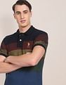 U.S. Polo Assn. Men Multi Colour Horizontal Stripe Pure Cotton Polo Shirt
