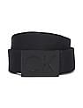 Calvin Klein Men Black Inkleined Plaque Webbing Solid Belt