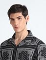 Flying Machine Motif Print Cotton Modal Shirt
