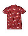 U.S. Polo Assn. Kids Boys Ribbed Collar Printed Polo Shirt