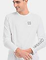 Calvin Klein Men White Round Neck Long Sleeve T-Shirt