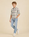 U.S. Polo Assn. Kids Boys Plaid Checked Regular Fit Shirt