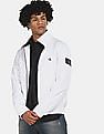 Calvin Klein Men White Zip Up Harrington Jacket