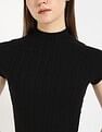 Calvin Klein Jeans Slim-Fit Viscose Mock Neck Crop Top