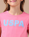 U.S. Polo Assn. Kids Girls Flock Print Relaxed Fit T-Shirt