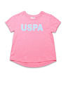 U.S. Polo Assn. Kids Girls Flock Print Relaxed Fit T-Shirt