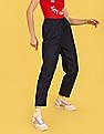 Flying Machine Women Pure Cotton Drawstring Waist Jogger Jeans