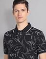AD by Arvind Floral Print Cotton Polo Shirt