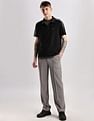 Calvin Klein Jeans Mens Black Solid Polo Shirts