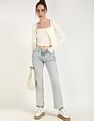 Calvin Klein Jeans Regular-Fit Polyester Scoop Neck Crop Top