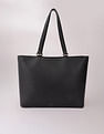Tommy Hilfiger Solid Black Pu Tote Bag