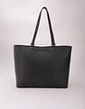 Tommy Hilfiger Solid Black Pu Tote Bag