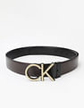 Calvin Klein Logo Black Leather Reversible Belt