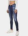 Flying Machine Women Blue Paint Splattered Twiggy Super Skinny Fit Jeans