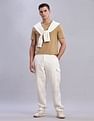 Tommy Hilfiger Mens Beige Solid T-Shirt