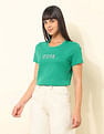 U.S. Polo Assn. Women Regular Fit Brand Printed T-Shirt