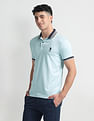 U.S. Polo Assn. Denim Co. Striped Collar Muscle Fit Polo Shirt