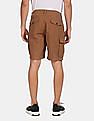 Aeropostale Men Brown Mid Rise Check Cargo Shorts