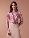 U.S. Polo Assn. Women Relaxed Fit Vertical Stripe Shirt