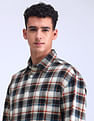 Flying Machine Oversized Twill Plaid Checked Shirt