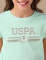 U.S. Polo Assn. Kids Girls Brand Printed Blousan T-Shirt